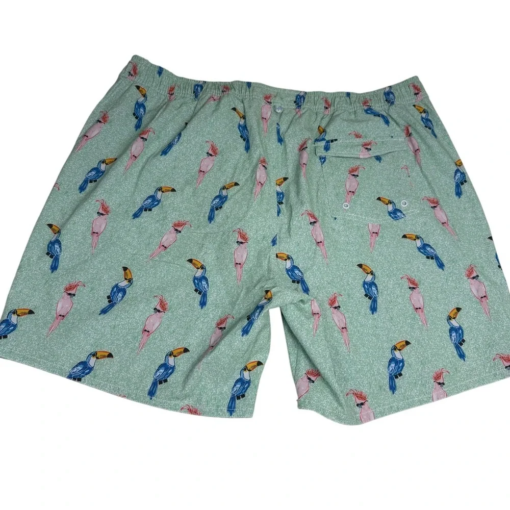 johnnie-O Men Bird of Paradise Swim Trunks Seafoam Green XXL JMSS3130 7in Inseam